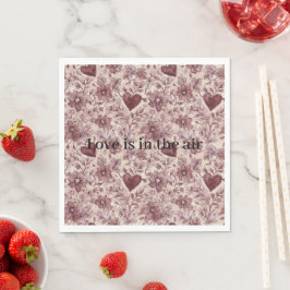 Guardanapo De Papel Creme Burgundy Vermelho Corações Flores Sexy Renda