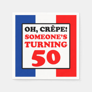 Guardanapo De Papel Crepe French Flag 50th Birthday