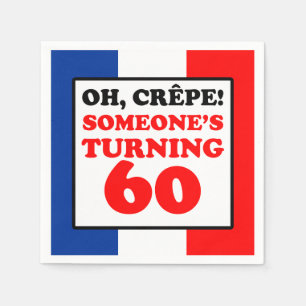 Guardanapo De Papel Crepe French Flag 60th Birthday