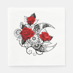 Guardanapo De Papel Crescente Mecânico com Rosas vermelhas