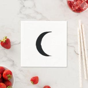 Guardanapo De Papel Crescente Negro Astrologia Zodíaco Lua Escura