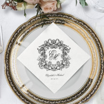 Crest. Casamento Monograma de Script Elegante