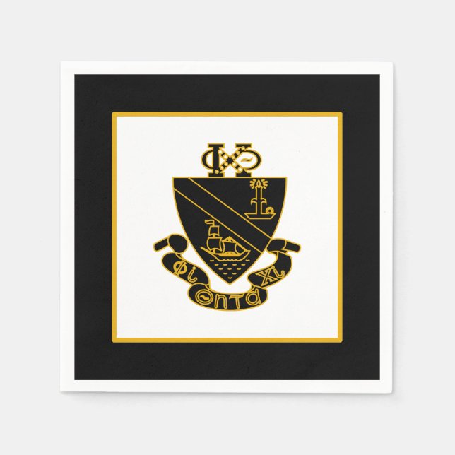 Guardanapo De Papel Crest da Phi Chi Theta | Dourado e Preto (Frente)