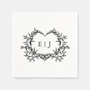 Guardanapo De Papel Crest de Caligrafia de Monograma Minimalista de Ca