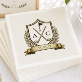 Guardanapo De Papel Crest de Golfe de Monograma Casamento