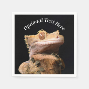 Guardanapo De Papel Crested Gecko Lizard em preto