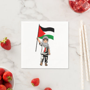 Guardanapo De Papel Criança com a bandeira Keffiyeh Palestine