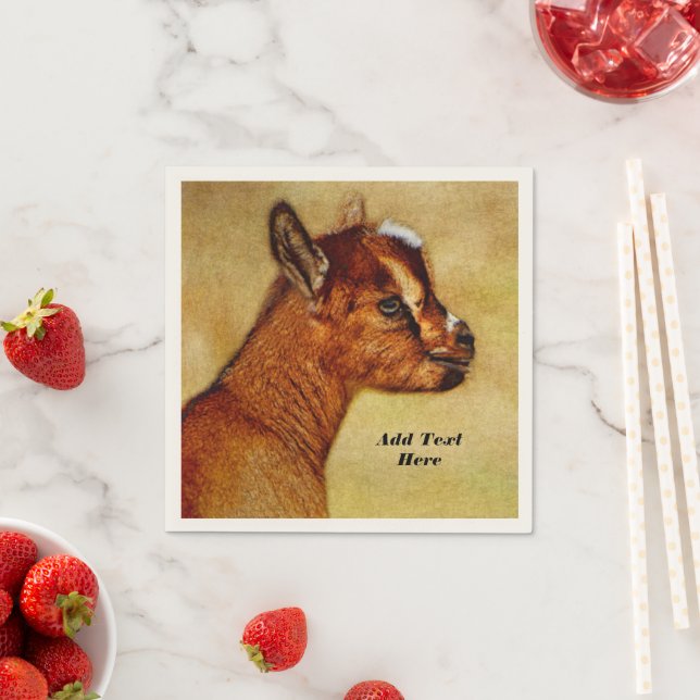 Guardanapo De Papel Criança de Cabra Leiteira Nigeriana Personalizada (Insitu)