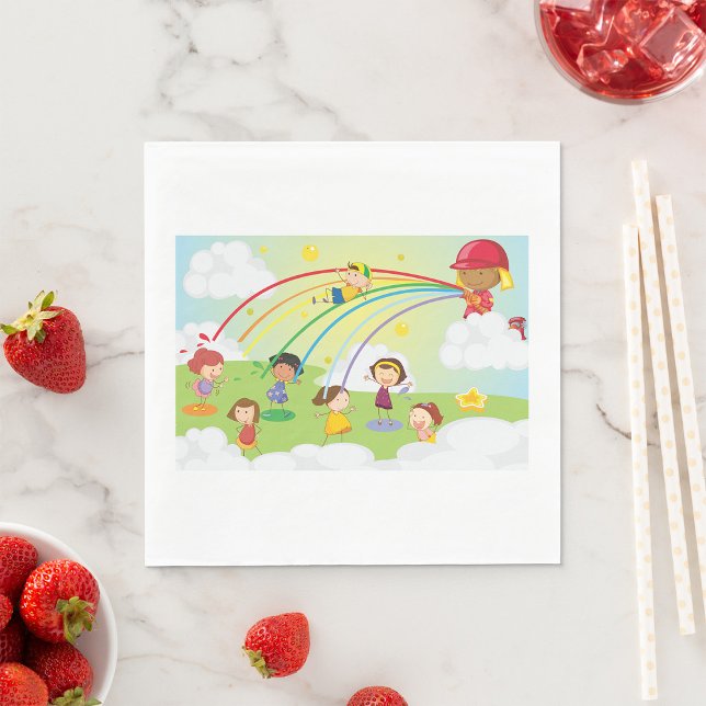 Guardanapo De Papel Crianças Brincando Num Papel De Parque Napkins (Criador carregado)