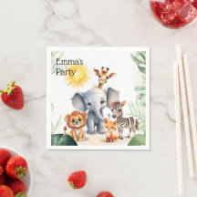 Crianças da selva festejam safari animais bonitos