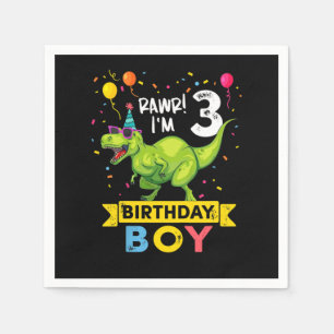 Guardanapo De Papel Crianças de 3 anos aniversário de 3 anos de camisa