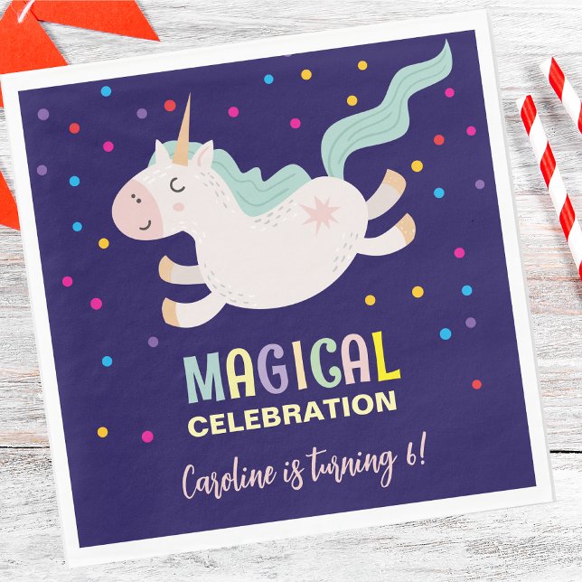 Guardanapo De Papel Crianças de aniversário de comemoração mágica da U (Criador carregado)