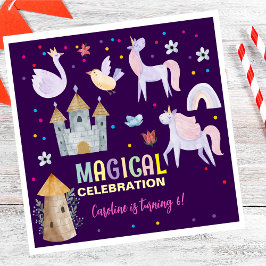 Guardanapo De Papel Crianças de aniversário de comemoração mágica da U