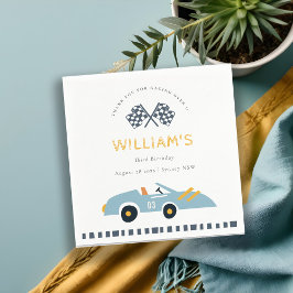 Guardanapo De Papel Crianças De Carro De Corrida Azul, Cute Elegante,