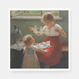 Guardanapo De Papel Crianças Fazeres Silhuettes (Crianças Cutes Brinca