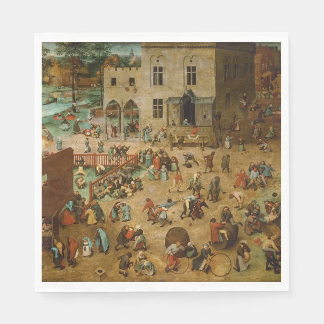 Guardanapo De Papel Crianças Jogando Jogos (Pieter Bruegel, o Velho) (Frente)