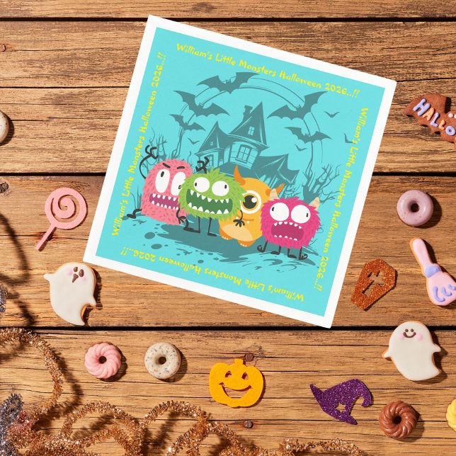 Guardanapo De Papel Crianças Pequenos Monstros Festa de Halloween (Little Monsters Halloween Party Napkins)