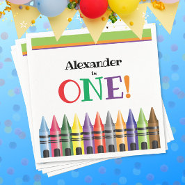 Guardanapo De Papel Crianças primeiros aniversarios Crayon Green Orang