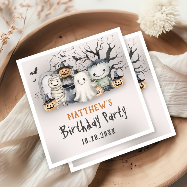 Guardanapo De Papel Crianças Spooktaculares Aniversário de Halloween (Criador carregado)
