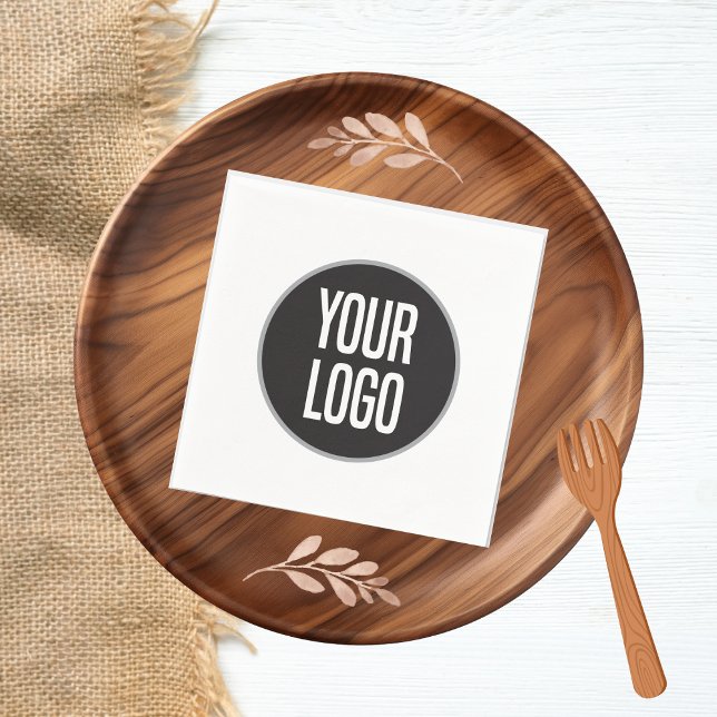 Guardanapo De Papel Criar papel de logotipo comercial Cocktail Branco (Create Business Logo Paper Cocktail Napkin White)