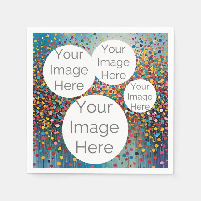 Guardanapo De Papel criar texto de foto em papel modelo confetti (Frente)
