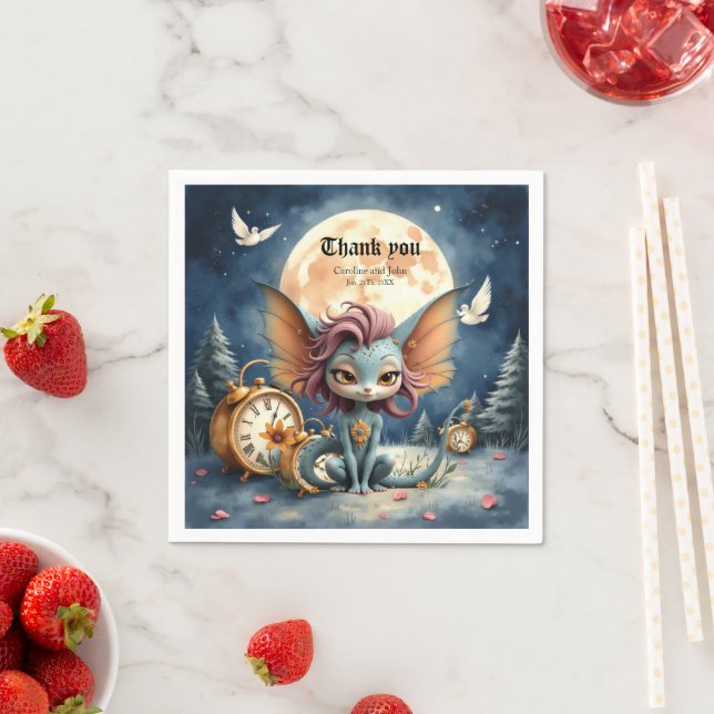 Guardanapo De Papel Criatura Fantástica Enluarada Fofa (Insitu)