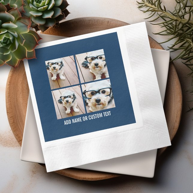 Guardanapo De Papel Crie o seu próprio Marinho de Colagem de Fotografi (Personalized Photo Napkins)