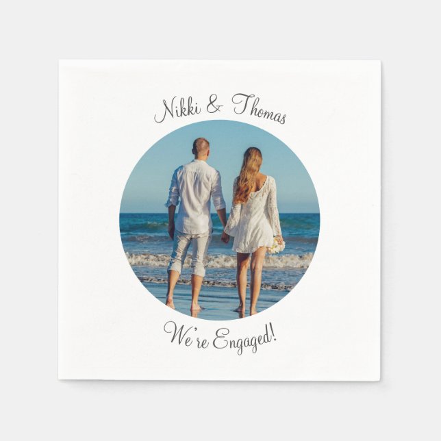 Guardanapo De Papel Crie o Seu Próprio Nome de Enlace de Foto Casal (Frente)