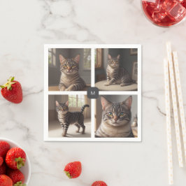 Guardanapo De Papel Crie os monogramas de colagem de fotos da sua famí