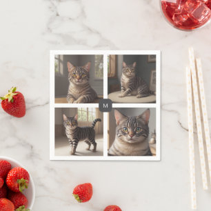 Guardanapo De Papel Crie os monogramas de colagem de fotos da sua famí