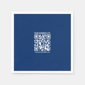 Guardanapo De Papel Crie seu próprio código QR | Azul