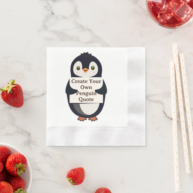 Guardanapo De Papel Crie Sua Própria Citação de Pinguim (Insitu)