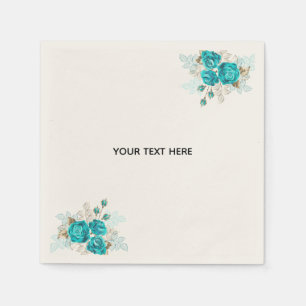 Guardanapo De Papel Crie Sua Própria Rosa Azul Elegante