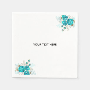 Guardanapo De Papel Crie Sua Própria Rosa Azul Elegante