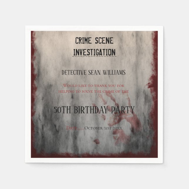 Guardanapo De Papel Crime Scene Investigation 50º aniversário (Frente)