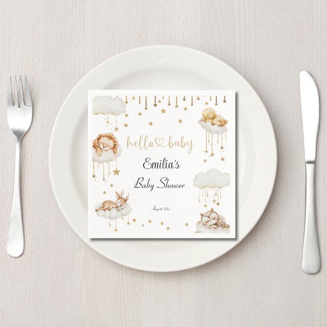 Guardanapo De Papel Criminosos animais Dourados que dormem no céu estr (Criador carregado)