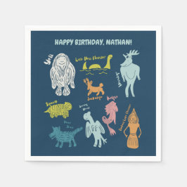 Guardanapo De Papel Criptids Criptozoológicos Monstros de Cartoons Per