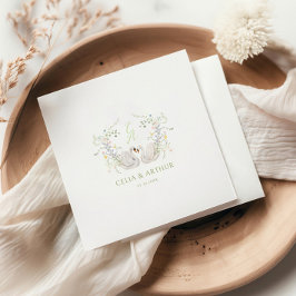 Guardanapo De Papel Crisântemos Florais Monograma Crista Casamento