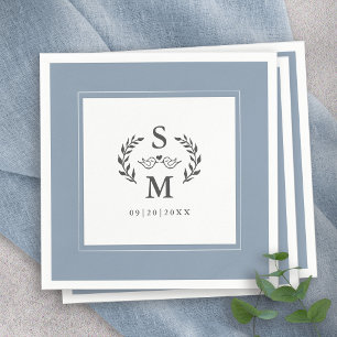 Guardanapo De Papel Crista de Monograma de Casamento Elegante com Grin