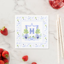Crista Monogramática de Árvore de Limão em Aquarel