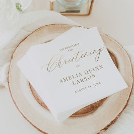 Guardanapo De Papel Cristalização de Script de Caligrafia Dourada Eleg