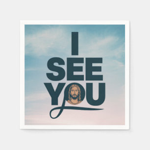 Guardanapo De Papel Cristão Jesus está te observando, Eu Vejo Você Jes