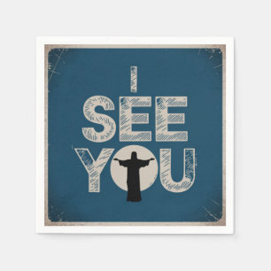 Guardanapo De Papel Cristão Jesus está te observando, Eu Vejo Você Jes