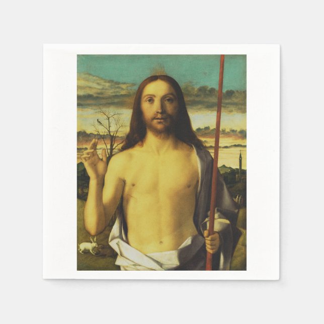 Guardanapo De Papel Cristo Abençoando de Giovanni Bellini   (Frente)