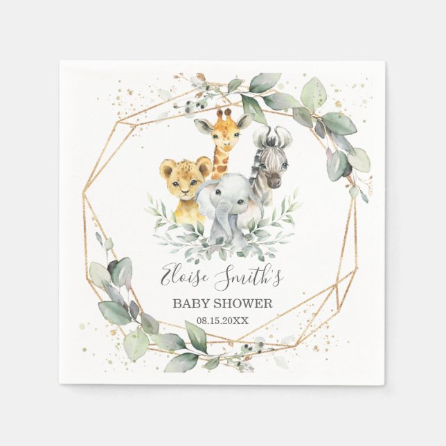 Guardanapo De Papel Cristo Greenerescente Selvagem Chá de fraldas Aniv (Frente)