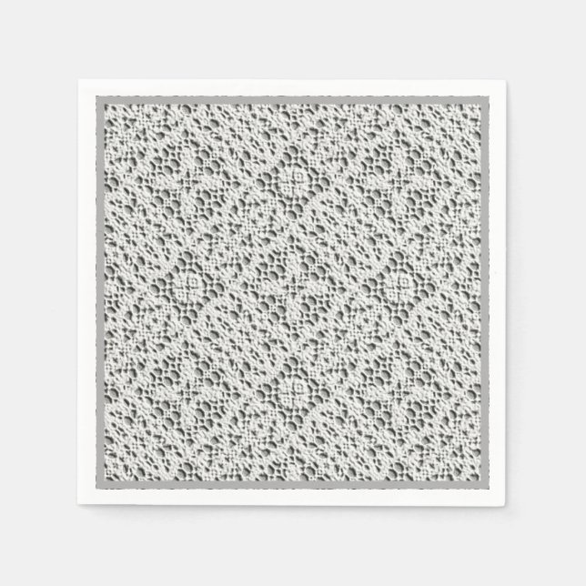 Guardanapo De Papel Croché Branco Falso (Frente)