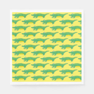 Guardanapo De Papel Crocodilo Crocodilo de Gator Verde Amarelo