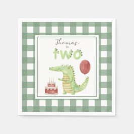 Guardanapo De Papel Crocodilo em aquarela aniversário de 2 anos