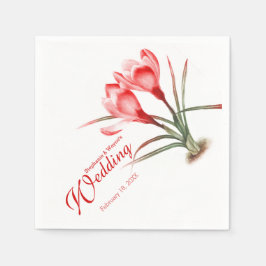 Guardanapo De Papel Crocus Watercolor Red Casamentons