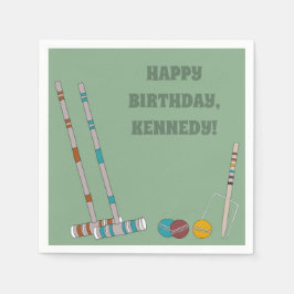 Guardanapo De Papel Croquet Set, Yard Game Custom Outdoor Party